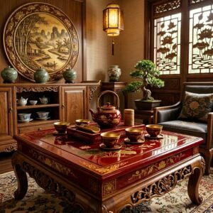 Bộ bàn trà sơn mài