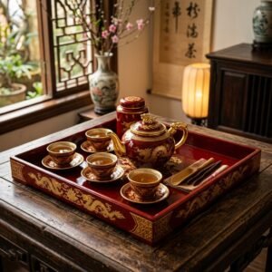 Khay trà sơn mài