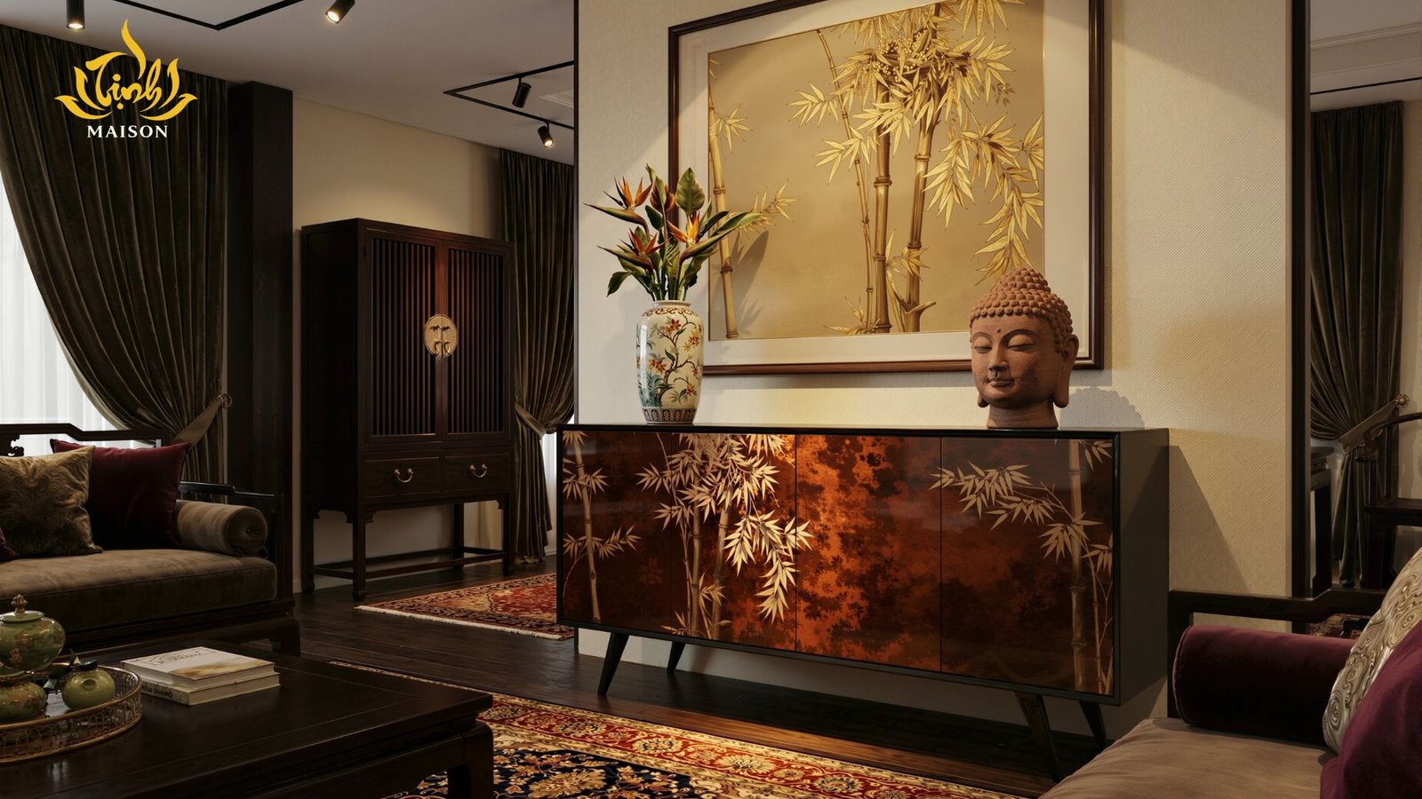 Tủ sơn mài Hoàng Trúc