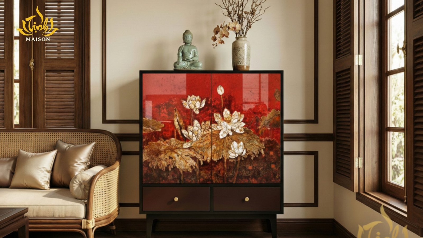 Tủ thờ sơn mài Liên Sơn No 02 - Image 3
