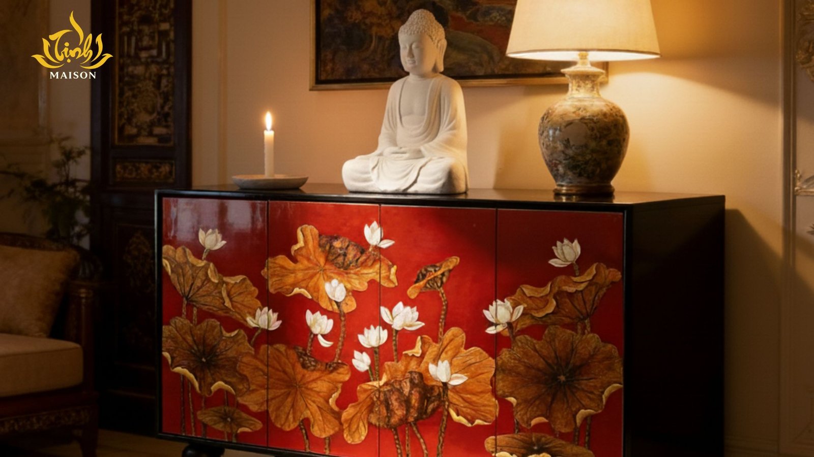 Tủ thờ sơn mài Liên Sơn - Image 2