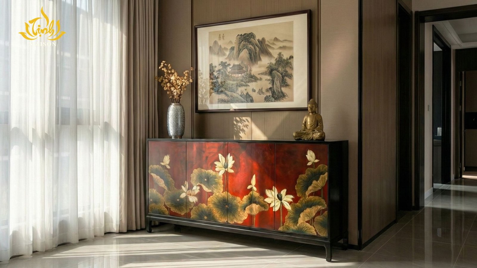 Tủ thờ sơn mài Liên Diệp - Image 2