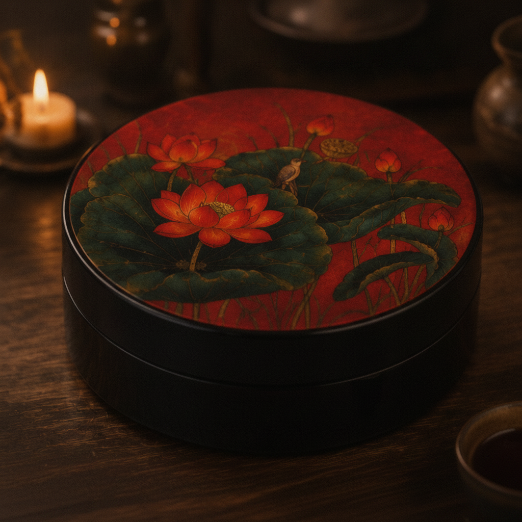 Hộp bánh trung thu sơn mài Chu Sa Liên Hoa - Image 3