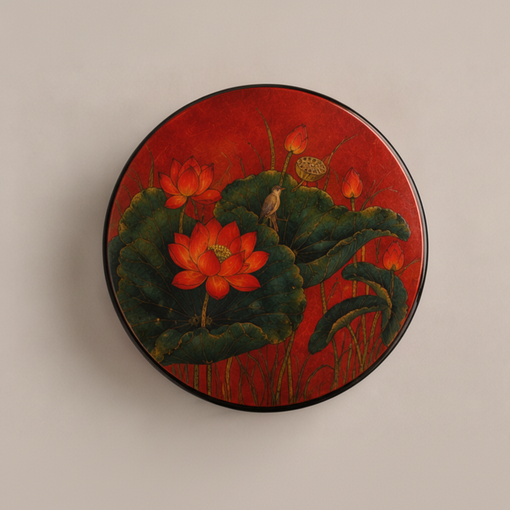 Hộp bánh trung thu sơn mài Chu Sa Liên Hoa - Image 5