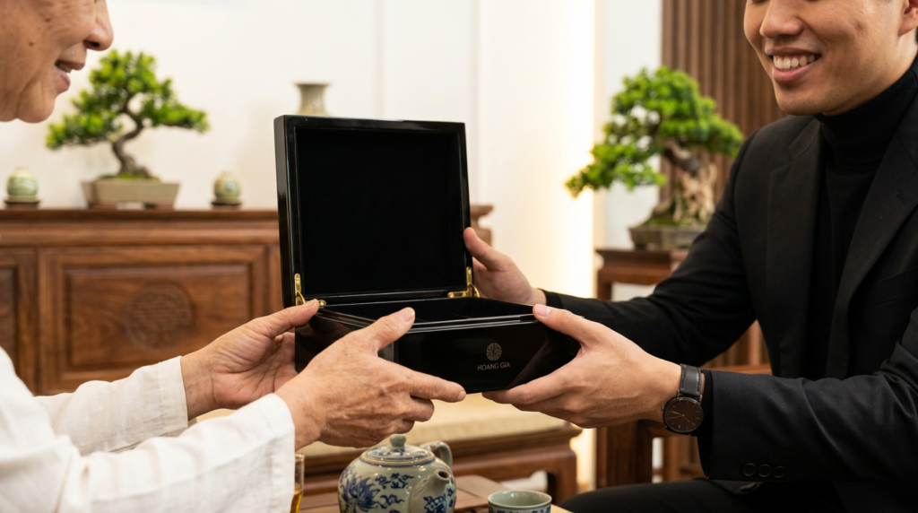 Hộp trà sơn mài phù hợp với người nhận nào?