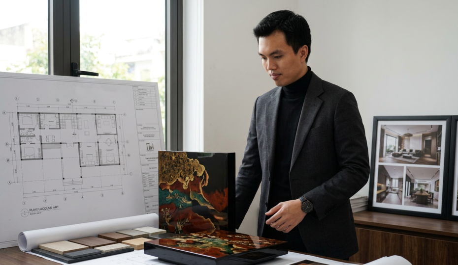 KTS Nguyễn Trung Thành và cách nhìn sơn mài như một phần của không gian