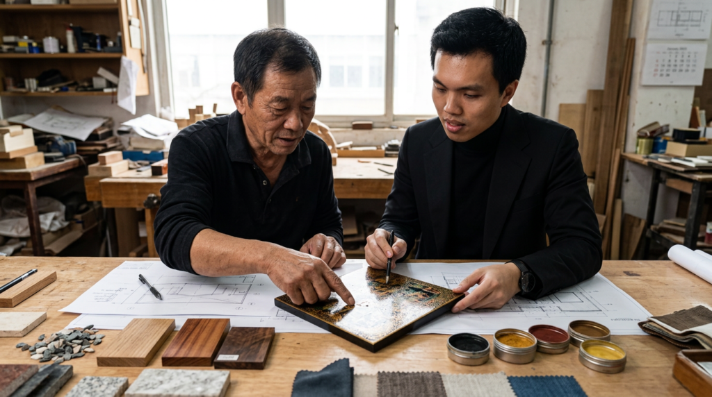 KTS Nguyễn Trung Thành và cách nhìn sơn mài như một phần của không gian